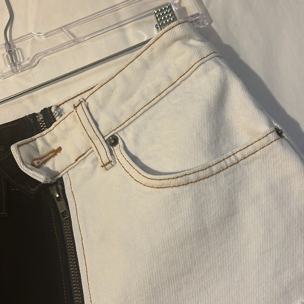 Carmar 2-Tone Denim Jean Shorts Middle Zipper Black White Womens Size 25 #61 - Picture 7 of 7